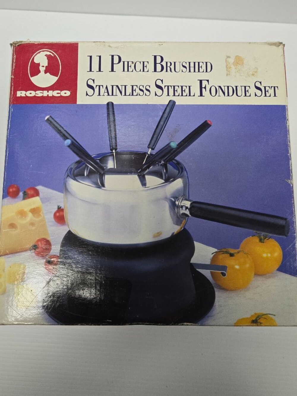 Roshco 11 Piece Brushed Stainless Steel Fondue Set